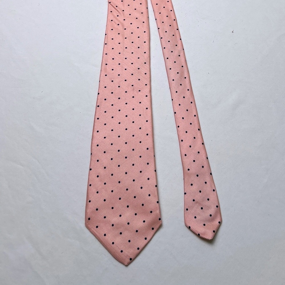 Jos A Bank Vintage Mens Executive Collection Polka Dot Silk Tie Pink Preppy